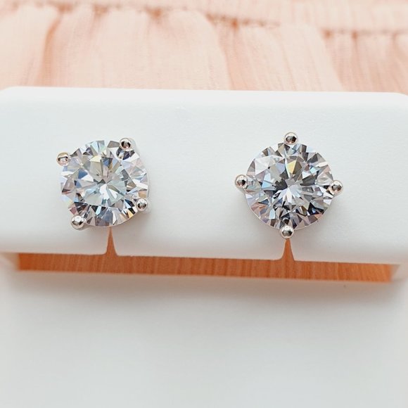 7MM S925 Sterling Silver CZ Stud Earrings for Women/Girl, US19251017 - Picture 9 of 14